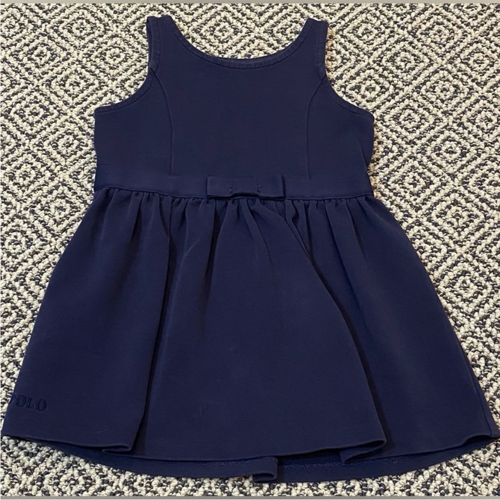 🎉 GUC! 🎉 Polo by Ralph Lauren 3/3T Navy Sleeveless Dress with Front Bow